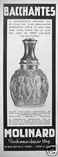 PUBLICITÉ DE PRESSE 1931  VAPORISATEUR MOLINARD PARFUM BACCHANTES - LALIQUE