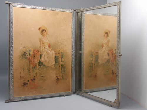 Miroir triptyque ancien - miroir,