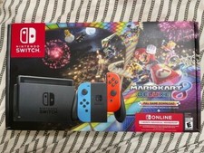 Nintendo Switch Joy-Con Neon Blue/Red+Mario Kart 8 Deluxe+3 Month Online Bundle