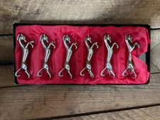 6 porte-couteaux chevaux en métal argenté