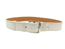 CEINTURE LARGE HERMES ETRIVIERE 38MM EN CUIR TOGO BLANC T95 LEATHER BELT 960€