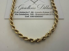 18K OR JAUNE Chaîne COLLIER TRESSE CORDE Maille Massif Homme Femme 750% Italie