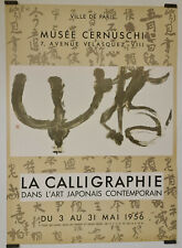 La Calligraphie dans l'art Japonais Contemporain 1956 Affiche Originale Japon