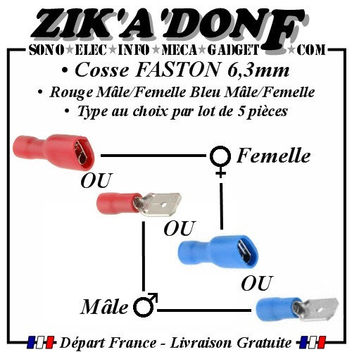 Cosse faston 3mm - faston, mâle