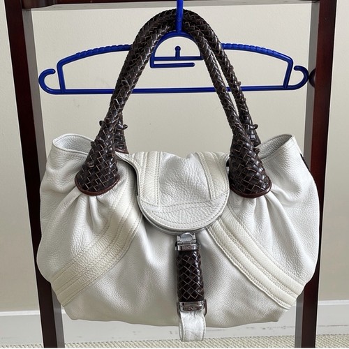Fendi leather spy - bag, white