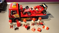 UB LOT PLAYMOBIL VOITURE COURSE FORMULE 1 FERRARI F1 CAMION PLATEAU REMORQUAGE