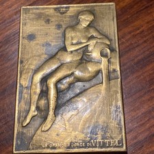 Médaille , Plaque Bronze Pub Grande Source De Vittel 