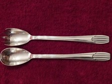 Couverts à Salade Art Déco Métal Argenté 1930 , Ancien .