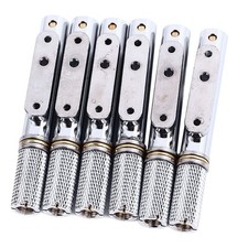 6Pcs Headless Guitar Bridge Metal Silver Headless Fixed Fanned Bridge Pour G OBF