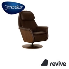 Stressless Sam Fauteuil En Cuir Marron Foncé Fonctions Électriques Avec Batterie