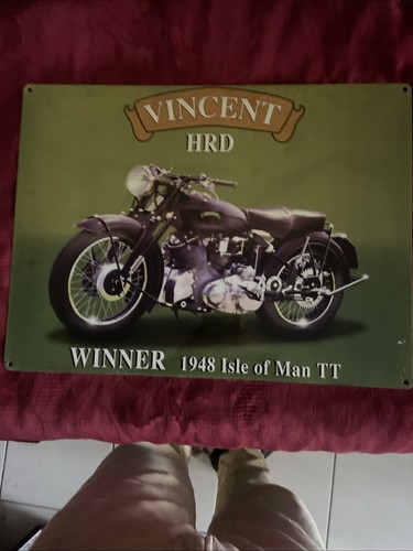 Plaque métal moto vincent - plaque,