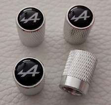 Original Lot 4 Bouchon De Valve En Aluminium Chromé Alpine Renault