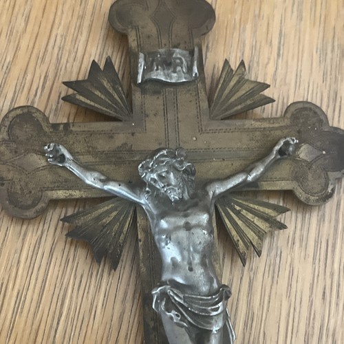 Ancien croix christ laiton - ancien,