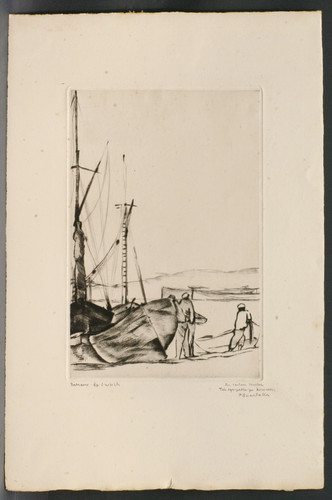 Eau forte bateaux par pierre - par,