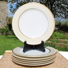 Set de 6 assiettes plates en porcelaine Guy Degrenne modèle Circa Or  26,5 cm