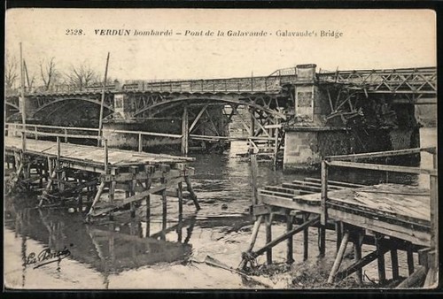 Cpa verdun bombardé pont de - verdun,,