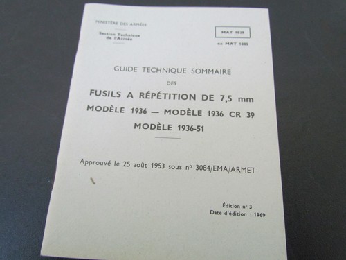 Livret instruction mas36 - livret, d'instruction