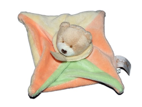 Mini doudou plat ours vert