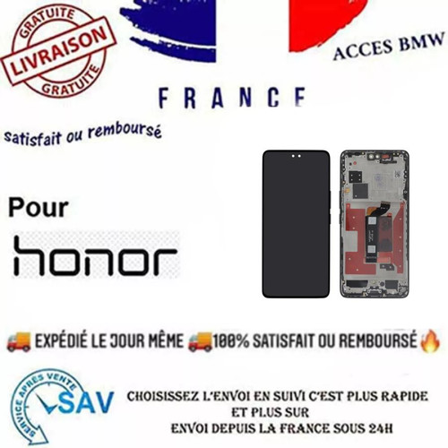 Ecran lcd noir vitre - noir, et