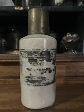 ANCIEN POT A PHARMACIE EN VERRE TRANSLUCIDE  COUVERCLE METAL(e)