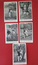 LOT DE 5 CARTES POSTALES - LA LECON DE BICYCLETTE - FEMME -  CANOTIERS