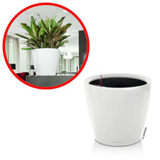 LECHUZA Classico Premium LS 28 Pot de fleurs Blanc brillant Ø28cm Kit complet 7L