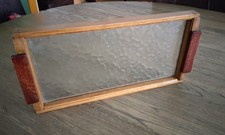 Joli Petit Plateau Ancien Verre & Bois