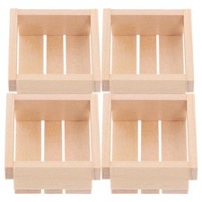  4 Pcs Cageot Bois Décoration