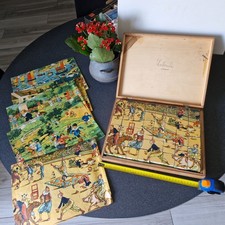 1925  JEU DE CUBES bois  " jeux d'enfant " avec  5 feuillets