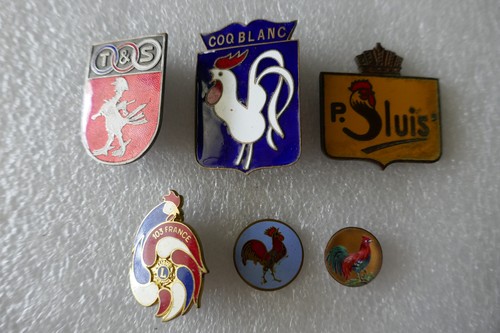 Insigne broche médaillon coq - insigne,