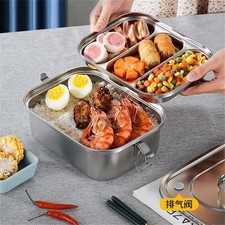 Bo?te �� lunch inox d��coration maison divis��e double couche acier inoxydable