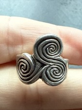 Ancienne Bague En Argent Massif 925 Jonc Alliance Anneaux Créateur celtique 