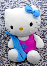 P21/ SEGA PRIZE EUROPE! SANRIO PELUCHE CHAT HELLO KITTY ROSE BLEU MER PLAGE 30CM