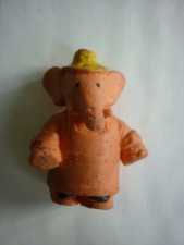 Figurine gomme ESSO GLUPS  - BABAR avec tablier   VERSION ORANGE