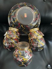 ?‍⬛Beau service à salade de fruits verrerie de Monaco décor zig zag en relief