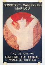 Affiche Alain BONNEFOIT 1977 Exposition Galerie Art Mural - Paris