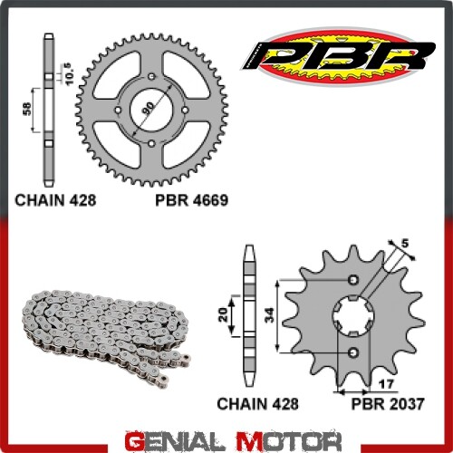 Ek2552 kit chaîne pignons - et,