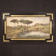 Grand tableau huile - à, l'huile