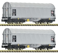 FLEISCHMANN 6660087 Échelle N Set Due Wagons A Bogies Avec Bâche Coulissante