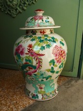 GRAND VASE CHINOIS ANCIEN PORCELAINE CHINE FLEUR OISEAU OLD PORCELAIN CHINE 44CM