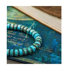 Bracelet perles 8mm Jaspe Impérial Turquoise et Hématite hexagonale, Sur mesure