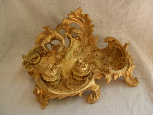 Encrier bronze dore a - bronze,