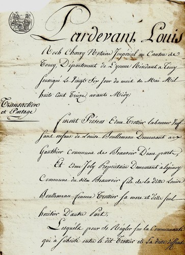 1813 acte partage aux - 1813,