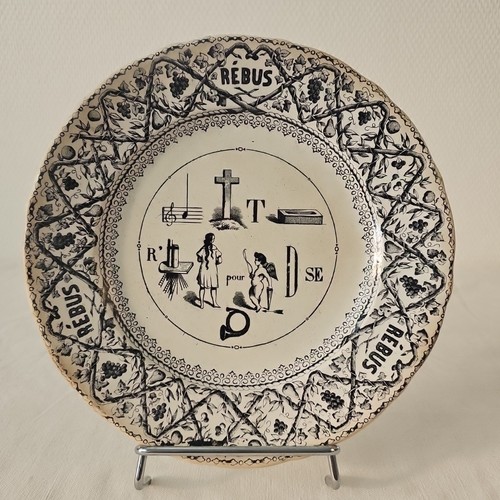 Assiette parlante rébus - assiette, de