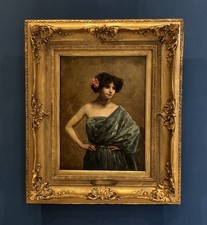 Tableau ancien XIXe portrait