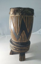 Tam Tam Africain ancien en Bois ePeau De Chèvre 