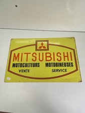 Plaque publicitaire en métal Mitsubishi motoculteur motobineuse en bonne état