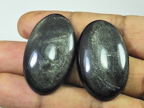Pierre ovale obsidienne - ovale, en