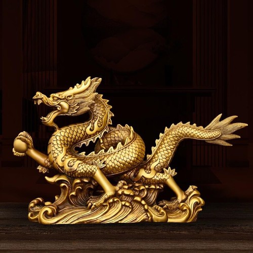 Brass chinese feng shui dragon - chinese,