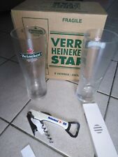 Lot 6 verres bière Heineken star 33cl et décapsuleur no Grimbergen affligem